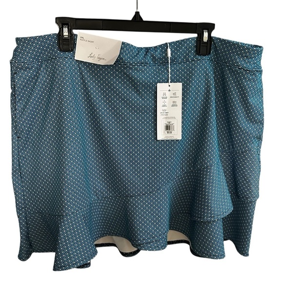 Lady Hagen Pants - Lady Hagen Overlap Ruffle Golf Skort XXL Blue Built-In Shorts Tennis Activewear